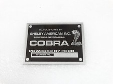DATA PLATE FITS TO VINATEG FORD COBRA CARROLL SHELBY MODEL #V210-7