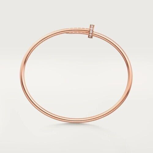0.70Ct Lab Created Diamond Women's Bangle Bracelet 14K Rose Gold Silver