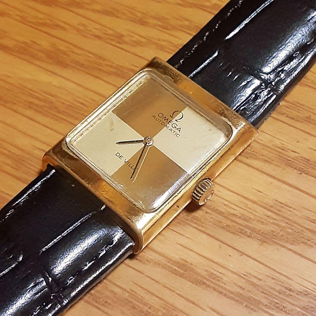 90's OMEGA 時計　メンズ　DeVille ゴールド　純正 黒ベルト 90's OMEGA 時計 メンズ DeVille ゴールド 純正 黒ベルト 90's OMEGA