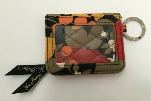 Vera Bradley Bittersweet Zip ID Photo Window Black Yellow Orange Red Flowers - Picture 2 of 6