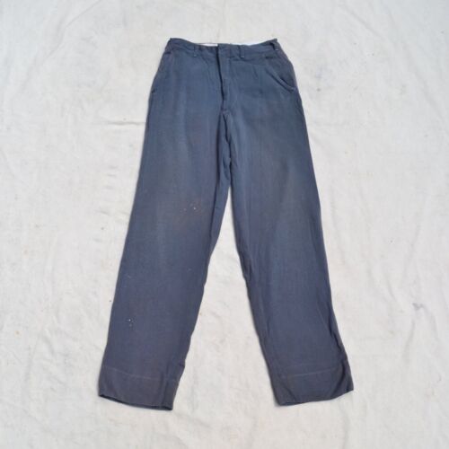 Vintage 1940s Rayon Gab Buckle Back Work Pants - image 1