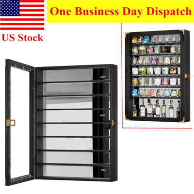 Black Wall-Mounted Display Case for Shot Glasses - Elegance Meets Functionality