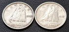 1945 & 1946 Canada Silver 10-Cent Dimes - 80% Silver Coins