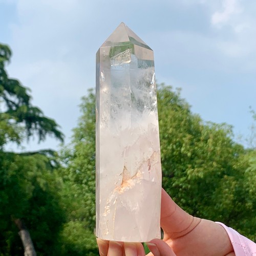 1.11LB Natural Clear White Crystal Obelisk Transparent Quartz Energy Column Reik - 第 9/24 張圖片
