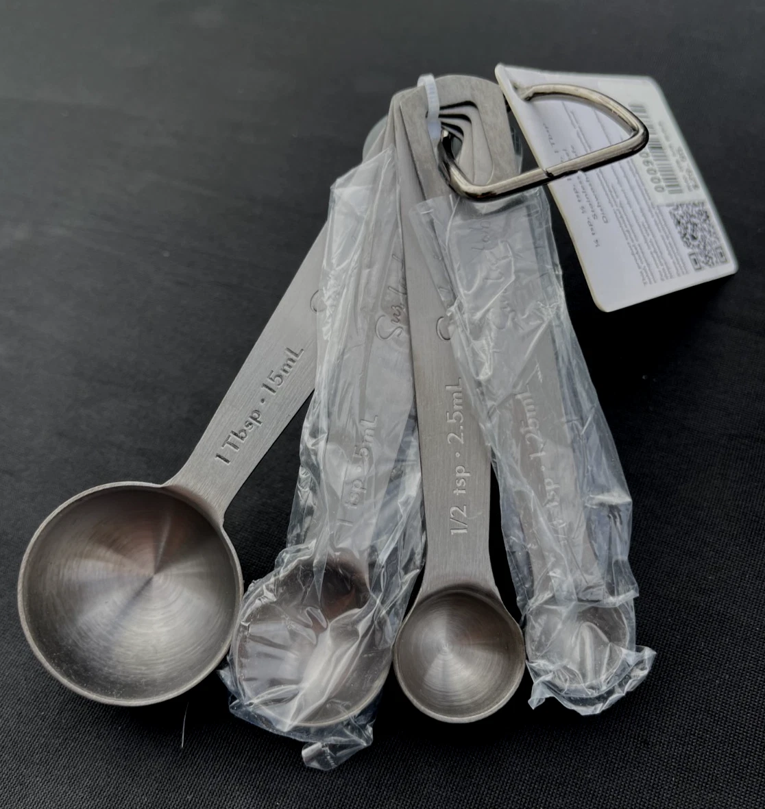 Sur la Table - Black Measuring Spoons Set of 4 - Teaspoon Tablespoon 0009029174