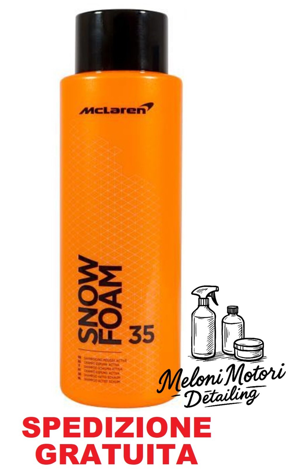 McLaren Snow Foam 500ml Shampoo Prelavaggio Auto Moto Schiuma Attiva Foam