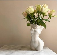 KöRpervase Deko Weiß Keramik Minimalistisch Blumenvase FüR Pampasgras Wohnzimmer