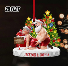 Personalized Funny Couple 2D Flat Ornament, Cute Christmas Keepsake for Partners