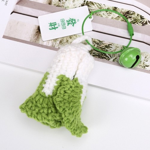 Adorable Crochet Garlic/Cabbage/Scallion/Chili Keychain Bag Charm for Students - Picture 9 of 32
