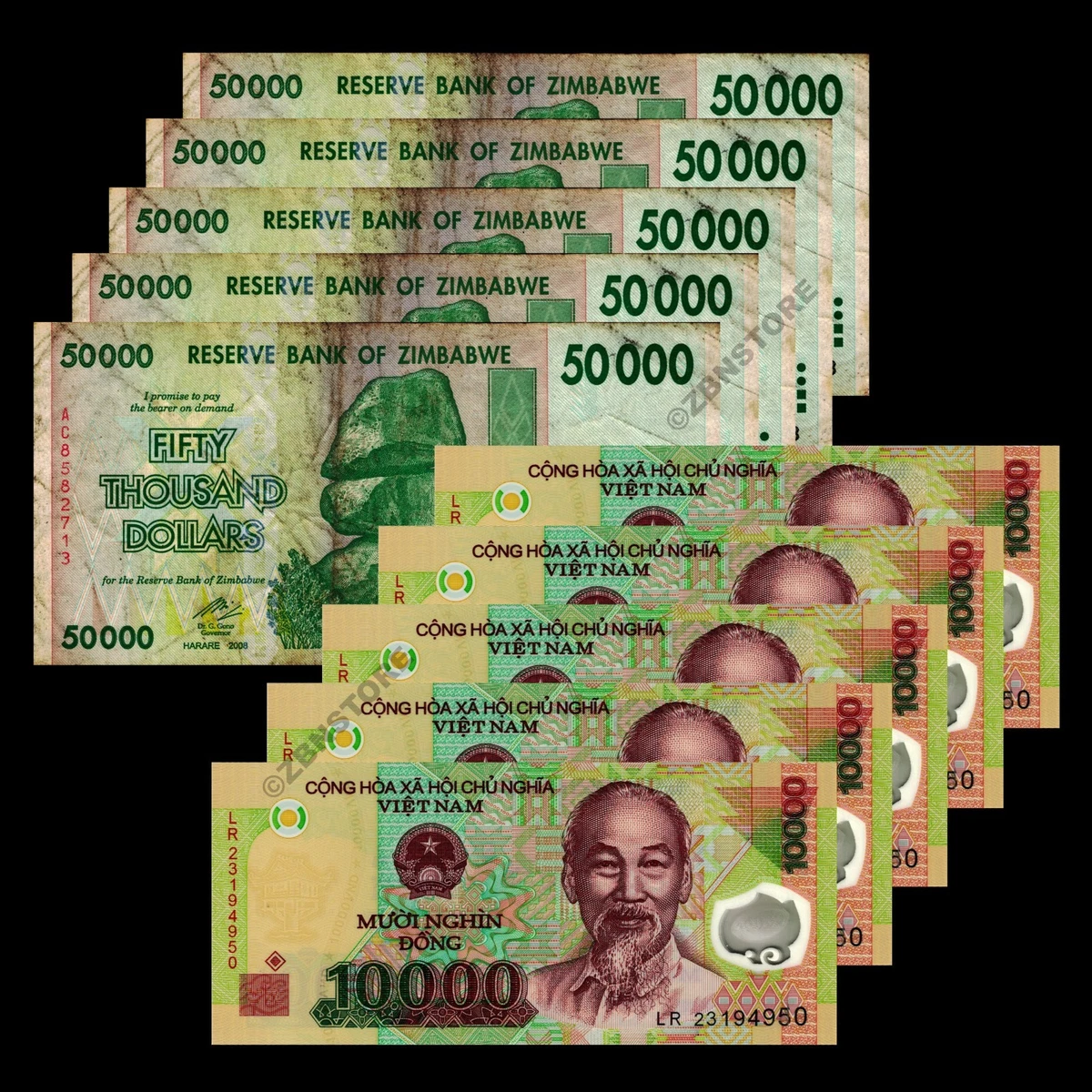 Circulated 10,000 ₫ Denomination Vietnamese Paper Money for sale