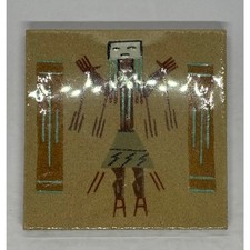 Navajo Sand Art Yei Signed 4? X 4? New and Sealed 
