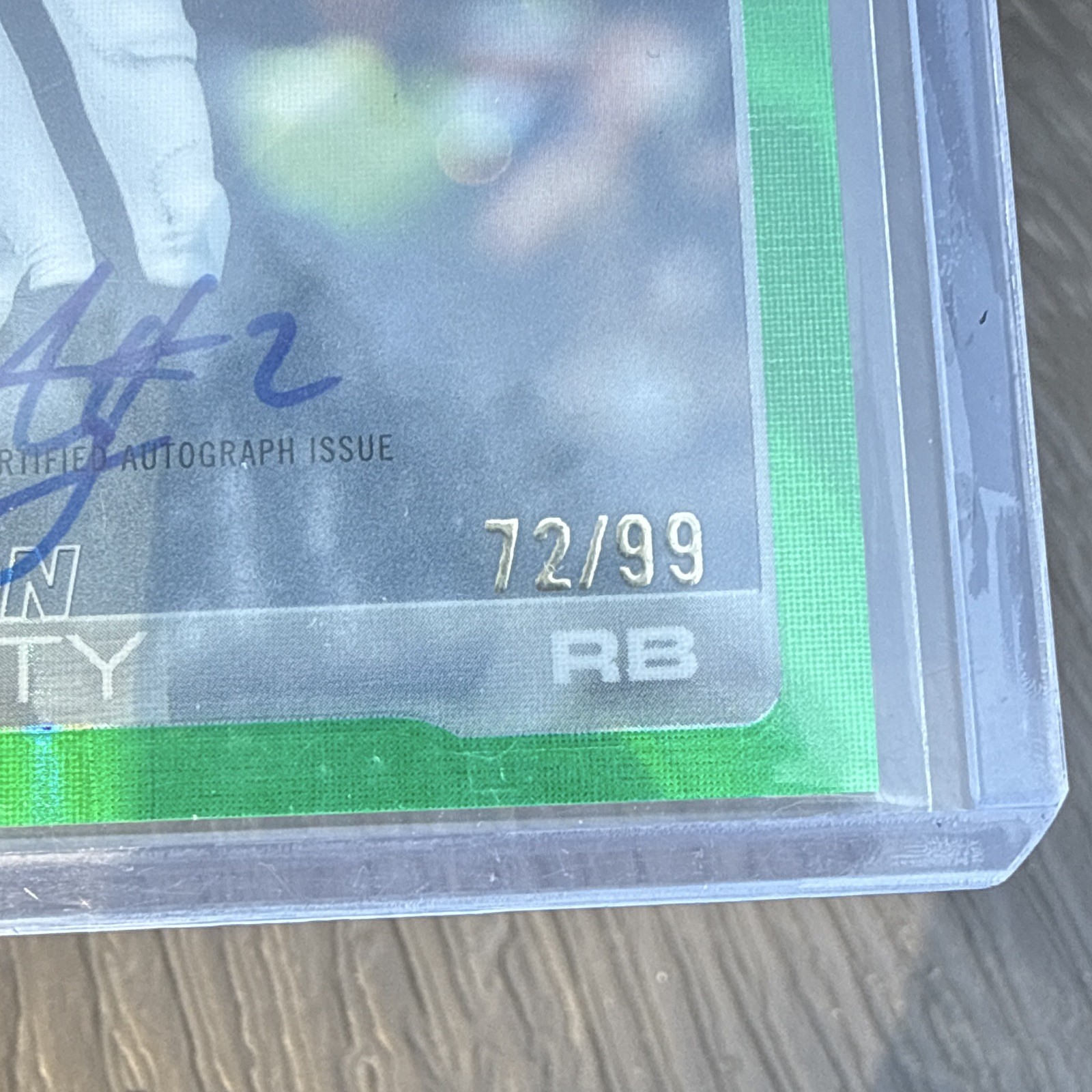 Topps 2025 Chrome Ashton Jeanty Raiders Rookie Auto Green /99 #RA-AJ PSA view 2