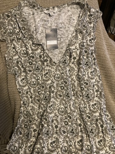 Lucky Brand berretto donna stampa boho manica taglia M panna, nero, grigio nuovo con etichetta orig. 49€ - Foto 3 di 5