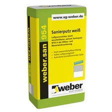 weber.san 954 Sanierputz WTA weiß Altbauputz Mauerwerk Putz 25 kg