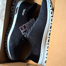 SKECHERS Swift Fit Hands Free Women's Black/Gray Low Top Knit Lace Up 179276