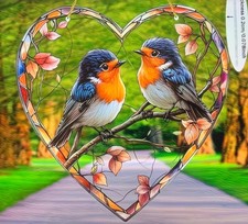 Small ROBIN Garden Bird Suncatcher