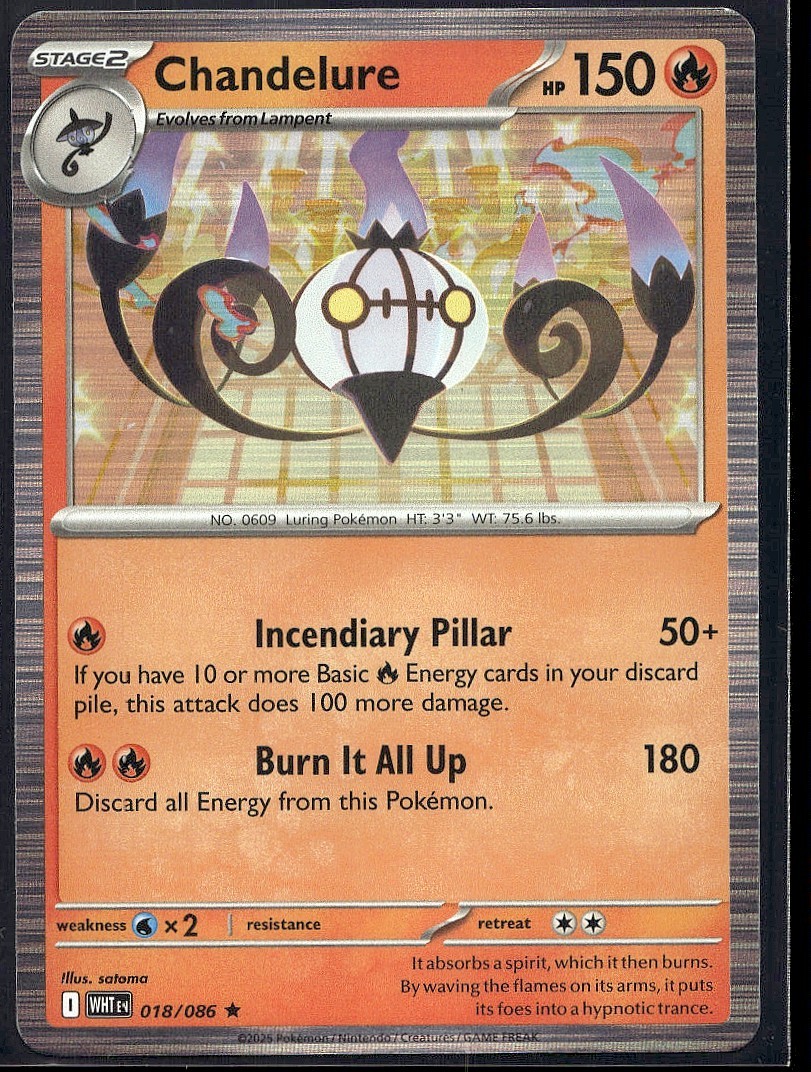 Chandelure 018/086 SV: White Flare Holo LP