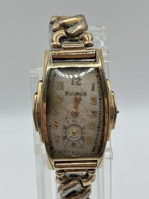 Vintage Art Deco Bulova Curvex Tank Mechanical Watch For Parts Or Repair 10k GF