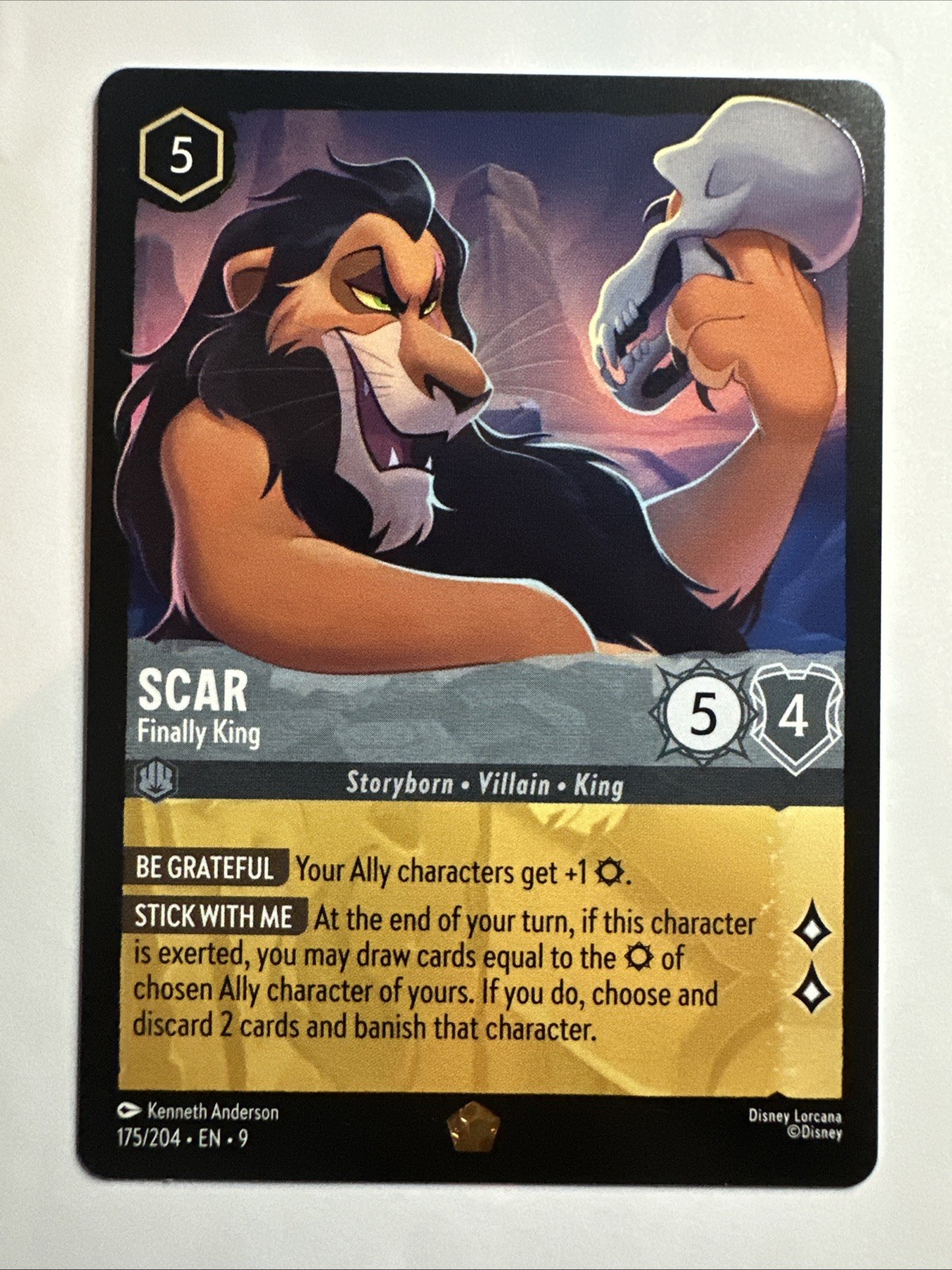 Scar - Finally King 175/204 Fabled Regular Disney Lorcana Card NM (A)
