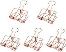 5Pcs Rose Gold Multifunctional Paper Clips with Metal Hollowed Card Bill Note...
