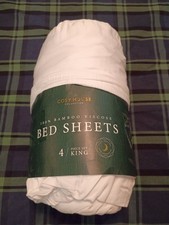 COSY HOUSE Luxury 100 Bamboo Viscose 4 Piece Sheet Set KING White