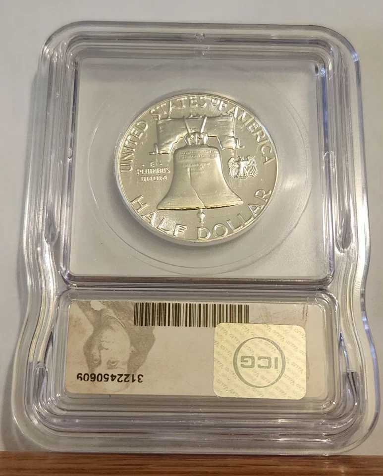 1963 PROOF FRANKLIN HALF DOLLAR ICG PR67 DCAM, SOLID CAMEOS, NO SPOTS OR HAZE - Image 3 of 4
