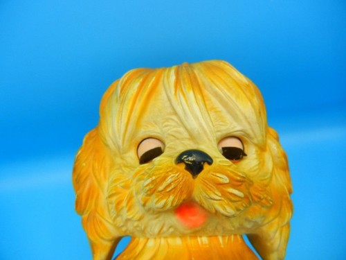 Vintage 1964 Rubber Squeak Toy Shaggy Brown Dog Edward Mobley Arrow Rubber - Picture 4 of 10