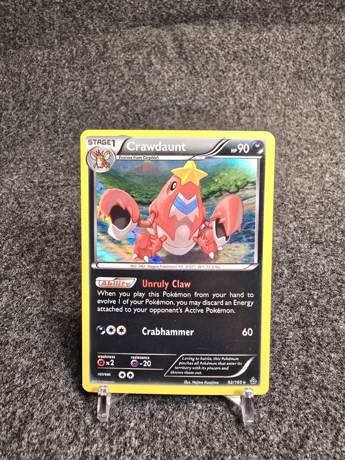 Pokemon TCG Crawdaunt XY Primal Clash 92/160 Lightly Played Holofoil