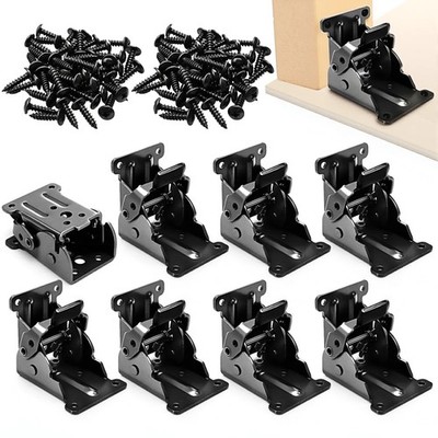WUWEOT 8 Pack Table Leg Folding Brackets, Self-Locking Hinge Hardware with Sc...