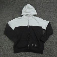 GAP Jacket Youth XL 12 Black Gray Full Zip Color Block Logo Sweatshirt Kids