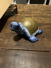Tonala  Mexican Pottery Turtle with Brass Shell 5”