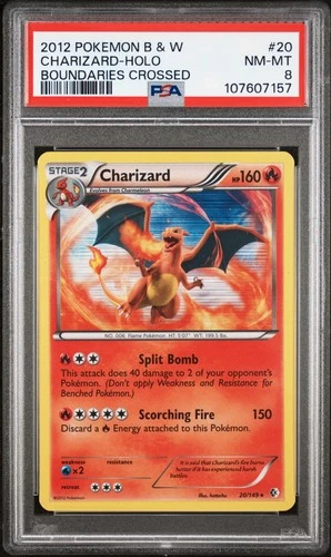 Charizard - 20/149 - 2012 Holo Rare Boundaries Crossed Pokemon Card PSA 8