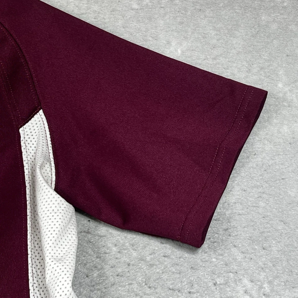 Camiseta Nike Para Hombre Grande Granate Blanca Manga Corta Béisbol Abotonada Logo Jersey Foto 4 de 4