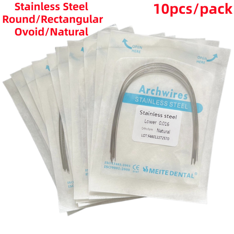 Dental Ortho Arch Wire NiTi Stainless Steel Ovoid/Natural Round Rectangular Wire