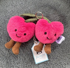 Jellycat Amuseables Cherries Plush Keychain Bag Charm Red Cherry Cute Gift - NWT