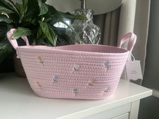 Pink Floral rope basket storage basket organisation kids home storage 