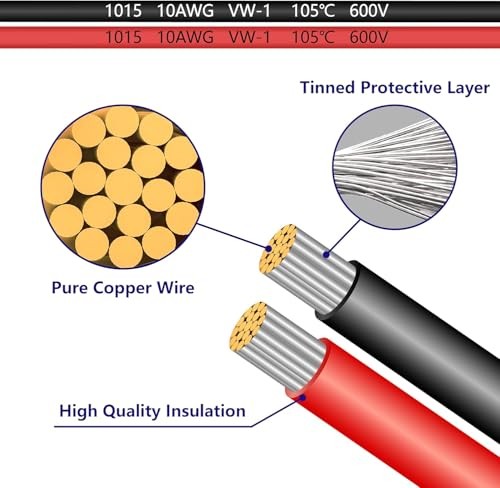 10AWG 2FT Charger Cable, SAE to O Ring Terminal Quick Disconnect 10awg2ft