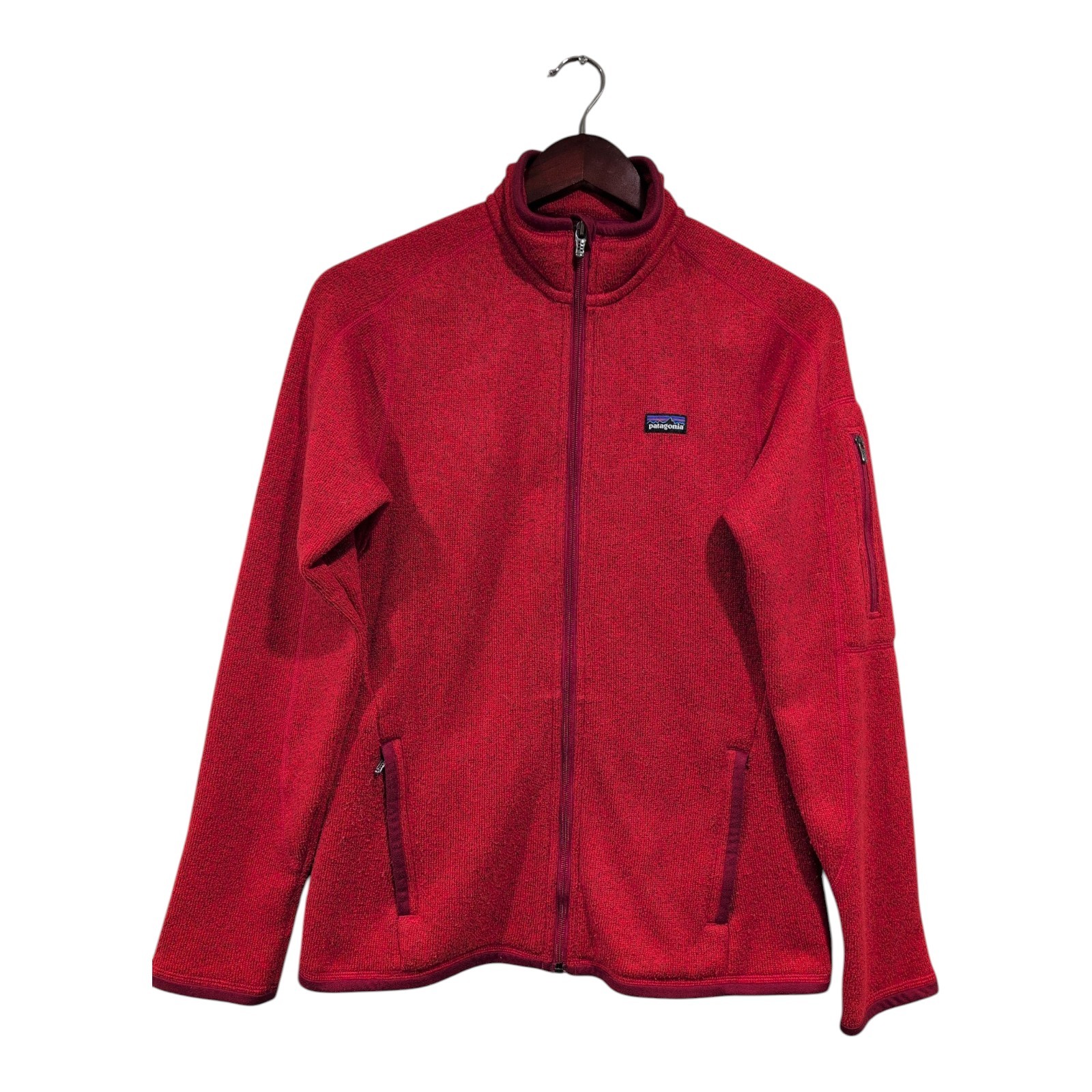 Patagonia Better Sweater Jacket Womens Small Red Full Zip Fleece Hiking Mock
