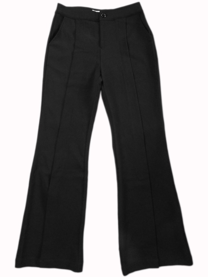 PRINCESS POLLY high rise stretch split flared leg BLACK pants 12 (10x 31) EUC!
