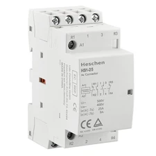 Household AC Contactor HS1-25 4 Pole 2NO 2NC 220V/240V Coil Voltage 35mm DIN ...