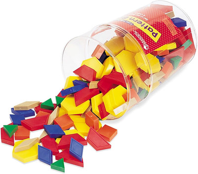Plastic Pattern Blocks - Set of 250, Ages 3+