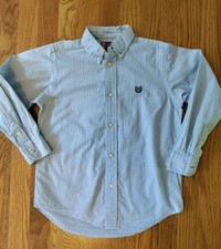 Chaps Dress Shirt Boys Size 7 Youth Kids Blue White