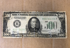 1934 A $500 FEDERAL RESERVE NOTE BANK OF NEW YORK - $500 bill RARE!