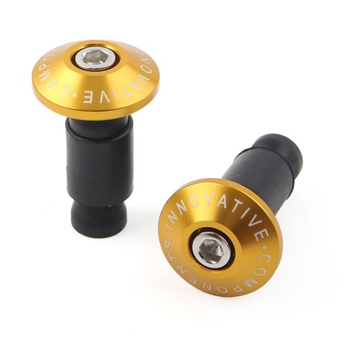 2x Motorcycle Gold 7/8'' Handle Bar End Cap Handlebar Grips Cap Plugs Dirt Bike - Picture 6 of 8