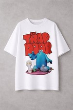 The Trap Door Mens Graphic Tee - Bold White Cartoon T-Shirt Regular Fit Shirt