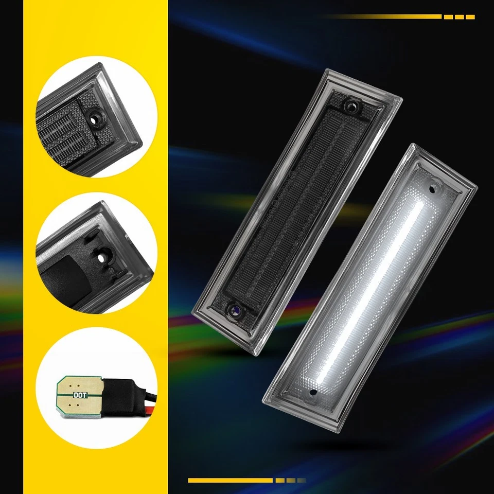 2x Luz marcadora lateral blanca ahumada para Chevy C10 C20 C30 GMC Suburban EAH 1981-91 Foto 4 de 4