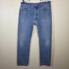 Levis 501 Mens Jeans 36x36 Blue Original Fit Straight Leg Button Fly Please Read