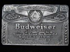 PG29123 VINTAGE 1976 GENUINE BUDWEISER KING OF BEERS ANHEUSER-BUSCH BUCKLE
