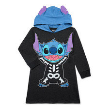 Stitch Girl's Halloween Cosplay Hoodie Dress with Long Sleeves Size XS 4-5 NEW