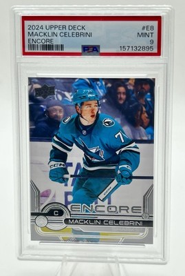 2024 25 Upper Deck Extended Encore Macklin Celebrini PSA 9 #E8 San Jose Sharks